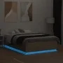 Sonoma oak wood bed frame with LED lights 140x190 cm by , Beds and slatted bases - Ref: Foro24-3209641, Price: 165,19 €, Disc...