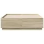 Sonoma oak wood bed frame with LED lights 140x190 cm by , Beds and slatted bases - Ref: Foro24-3209641, Price: 165,19 €, Disc...