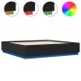 Bed frame with LED lights black engineered wood 180x200cm by , Beds and slatted bases - Ref: Foro24-3209591, Price: 187,40 €,...