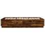 Smoked oak engineered wood bed frame 140x200cm by , Beds and slatted bases - Ref: Foro24-3209706, Price: 154,41 €, Discount: %