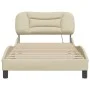 Bed frame with LED lights cream fabric 100x200 cm by , Beds and slatted bases - Ref: Foro24-3213688, Price: 163,22 €, Discoun...