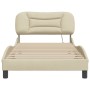 Estructura de cama con luces LED tela crema 100x200 cm de , Camas y somieres - Ref: Foro24-3213688, Precio: 165,95 €, Descuen...