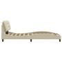 Bed frame with LED lights cream fabric 100x200 cm by , Beds and slatted bases - Ref: Foro24-3213688, Price: 165,98 €, Discoun...
