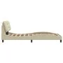Bed frame with LED lights cream fabric 100x200 cm by , Beds and slatted bases - Ref: Foro24-3213688, Price: 163,22 €, Discoun...