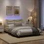 Bed frame with LED lights cream fabric 120x200 cm by , Beds and slatted bases - Ref: Foro24-3213695, Price: 221,85 €, Discoun...
