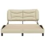 Bed frame with LED lights cream fabric 120x200 cm by , Beds and slatted bases - Ref: Foro24-3213695, Price: 221,85 €, Discoun...