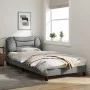 Estructura de cama con luces LED tela gris claro 100x200 cm de , Camas y somieres - Ref: Foro24-3213683, Precio: 152,69 €, De...