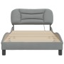Bed frame with LED lights light gray fabric 100x200 cm by , Beds and slatted bases - Ref: Foro24-3213683, Price: 150,38 €, Di...