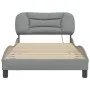 Estructura de cama con luces LED tela gris claro 100x200 cm de , Camas y somieres - Ref: Foro24-3213683, Precio: 152,69 €, De...