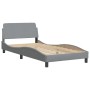Bed frame with LED lights light gray fabric 100x200 cm by , Beds and slatted bases - Ref: Foro24-3213683, Price: 150,38 €, Di...