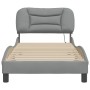 Bed frame with LED lights light gray fabric 90x190 cm by , Beds and slatted bases - Ref: Foro24-3213669, Price: 170,16 €, Dis...
