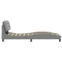 Estructura de cama con luces LED tela gris claro 90x190 cm de , Camas y somieres - Ref: Foro24-3213669, Precio: 167,62 €, Des...