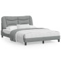 Bed frame with LED lights light gray fabric 140x190 cm by , Beds and slatted bases - Ref: Foro24-3213697, Price: 209,58 €, Di...