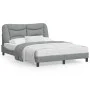 Bed frame with LED lights light gray fabric 140x190 cm by , Beds and slatted bases - Ref: Foro24-3213697, Price: 208,23 €, Di...