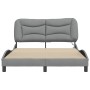 Bed frame with LED lights light gray fabric 140x190 cm by , Beds and slatted bases - Ref: Foro24-3213697, Price: 209,58 €, Di...