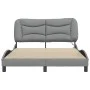 Bed frame with LED lights light gray fabric 140x190 cm by , Beds and slatted bases - Ref: Foro24-3213697, Price: 208,23 €, Di...