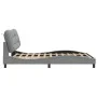 Bed frame with LED lights light gray fabric 140x190 cm by , Beds and slatted bases - Ref: Foro24-3213697, Price: 208,23 €, Di...
