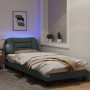 Bed frame with LED lights light gray fabric 90x200 cm by , Beds and slatted bases - Ref: Foro24-3213676, Price: 156,96 €, Dis...