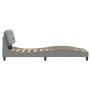 Bed frame with LED lights light gray fabric 90x200 cm by , Beds and slatted bases - Ref: Foro24-3213676, Price: 156,96 €, Dis...