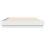 White engineered wood bed frame 135x190 cm by , Beds and slatted bases - Ref: Foro24-3209877, Price: 128,18 €, Discount: %