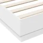 White engineered wood bed frame 135x190 cm by , Beds and slatted bases - Ref: Foro24-3209877, Price: 128,18 €, Discount: %