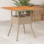 Mesa de jardín ratán sintético madera acacia beige 80x80x75 cm de , Mesas de jardín - Ref: Foro24-368133, Precio: 89,53 €, De...