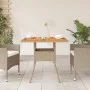 Garden table synthetic rattan beige acacia wood 80x80x75 cm by , Garden tables - Ref: Foro24-368133, Price: 85,05 €, Discount: %
