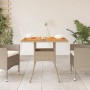 Mesa de jardín ratán sintético madera acacia beige 80x80x75 cm de , Mesas de jardín - Ref: Foro24-368133, Precio: 89,53 €, De...