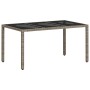 Gartentisch Glasoberfläche PE Rattan grau 150x90x75 cm von , Gartentische - Ref: Foro24-368125, Preis: 134,50 €, Rabatt: %