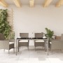 Garden table glass surface PE rattan gray 150x90x75 cm by , Garden tables - Ref: Foro24-368125, Price: 134,50 €, Discount: %