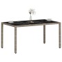 Garden table glass surface PE rattan gray 150x90x75 cm by , Garden tables - Ref: Foro24-368125, Price: 134,50 €, Discount: %