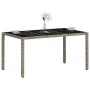 Mesa de jardín superficie de vidrio ratán PE gris 150x90x75 cm de , Mesas de jardín - Ref: Foro24-368125, Precio: 141,34 €, D...
