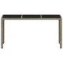 Mesa de jardín superficie de vidrio ratán PE gris 150x90x75 cm de , Mesas de jardín - Ref: Foro24-368125, Precio: 141,34 €, D...