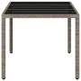 Mesa de jardín superficie de vidrio ratán PE gris 150x90x75 cm de , Mesas de jardín - Ref: Foro24-368125, Precio: 141,34 €, D...