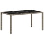 Garden table glass surface PE rattan gray 150x90x75 cm by , Garden tables - Ref: Foro24-368125, Price: 134,50 €, Discount: %