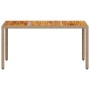Garden table PE rattan and beige acacia wood 150x90x75 cm by , Garden tables - Ref: Foro24-368127, Price: 143,82 €, Discount: %