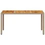 Garden table PE rattan and beige acacia wood 150x90x75 cm by , Garden tables - Ref: Foro24-368127, Price: 151,76 €, Discount: %