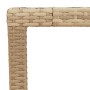 Mesa de jardín ratán PE y madera acacia beige 150x90x75 cm