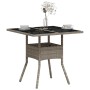 Garden table glass surface and gray PE rattan 80x80x75 cm by , Garden tables - Ref: Foro24-368131, Price: 82,97 €, Discount: %