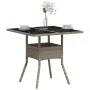 Garden table glass surface and gray PE rattan 80x80x75 cm by , Garden tables - Ref: Foro24-368131, Price: 81,34 €, Discount: %