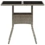 Garden table glass surface and gray PE rattan 80x80x75 cm by , Garden tables - Ref: Foro24-368131, Price: 81,34 €, Discount: %