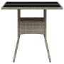 Garden table glass surface and gray PE rattan 80x80x75 cm by , Garden tables - Ref: Foro24-368131, Price: 82,97 €, Discount: %