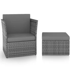 Garden chair with anthracite gray synthetic rattan stool by vidaXL, Garden chairs - Ref: Foro24-48193, Price: 150,96 €, Disco...