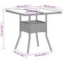 Garden table glass surface and gray PE rattan 80x80x75 cm by , Garden tables - Ref: Foro24-368131, Price: 82,97 €, Discount: %