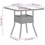 Garden table glass surface and gray PE rattan 80x80x75 cm by , Garden tables - Ref: Foro24-368131, Price: 81,34 €, Discount: %