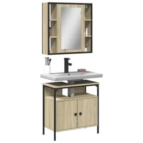 Set de muebles de baño 2 pzas madera contrachapada roble Sonoma de , Muebles de baño - Ref: Foro24-3214716, Precio: 118,46 €,...