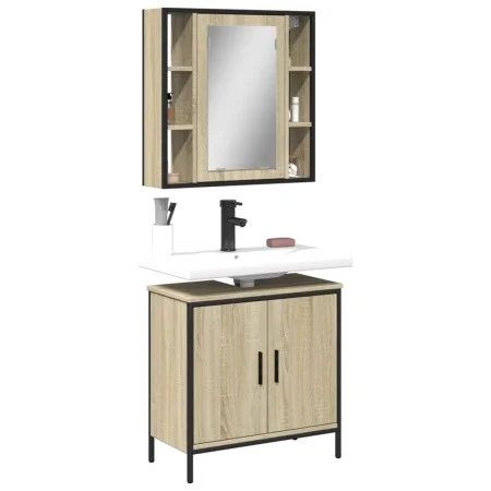 2-teiliges Badezimmermöbelset aus Sonoma-Eichensperrholz von , Badezimmermöbel - Ref: Foro24-3214721, Preis: 134,12 €, Rabatt: %