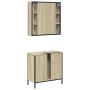 Set de muebles de baño 2 pzas madera contrachapada roble Sonoma