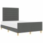 Estructura de cama con cabecera Gris oscuro 120 x 190 cm tela