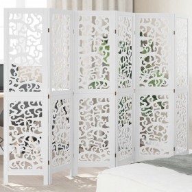 White Paulownia solid wood 6-panel dividing screen by , Room dividers - Ref: Foro24-358745, Price: 163,35 €, Discount: %